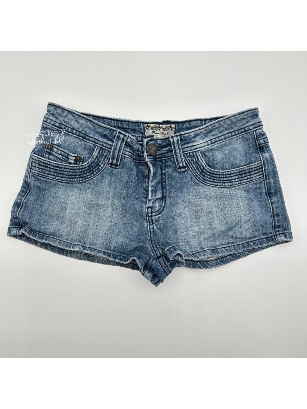 Forever 21 Y2K Retro Style Distressed Stretch Denim Jean Shorts Size 27